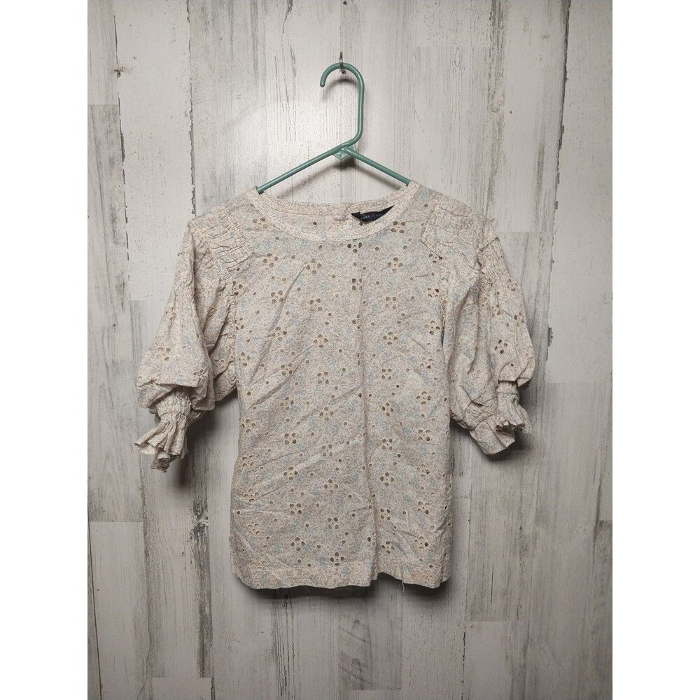 Marc By Marc Jacobs Cut Out Floral Pullover Top Small Boho Prairie